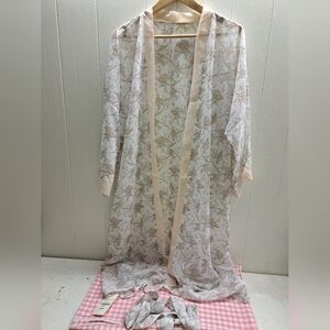 Floral Kimono Robe - Cream